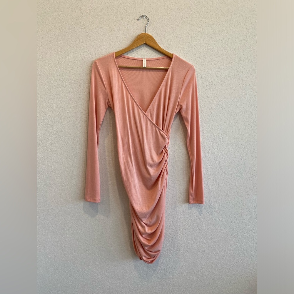 Pink Blush - Size M - Blush Pink Maternity Dress